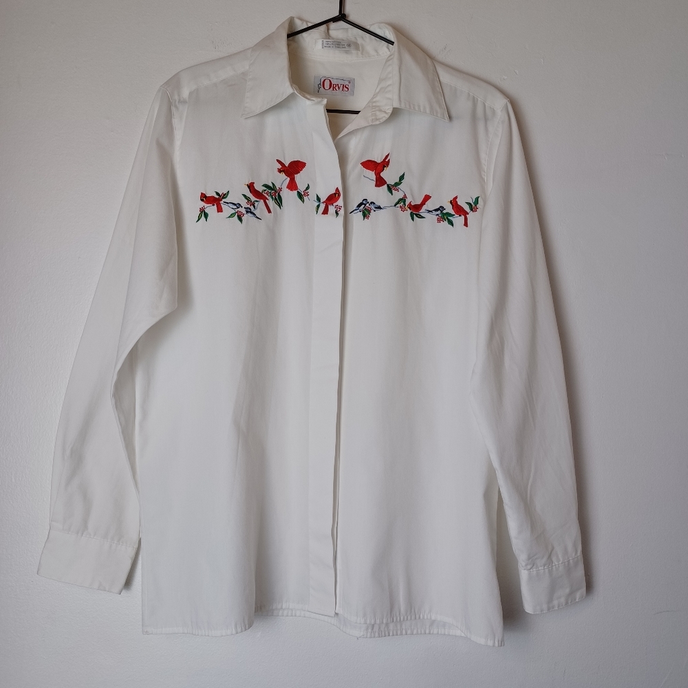 Orvis Embroidered Holiday Womens Size M